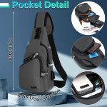 Sling Bag Crossbody Backpack for Women Men Chest Bag Hiking Bag with USB Charging Port for Camping Biking Travel Cycling - Image 4